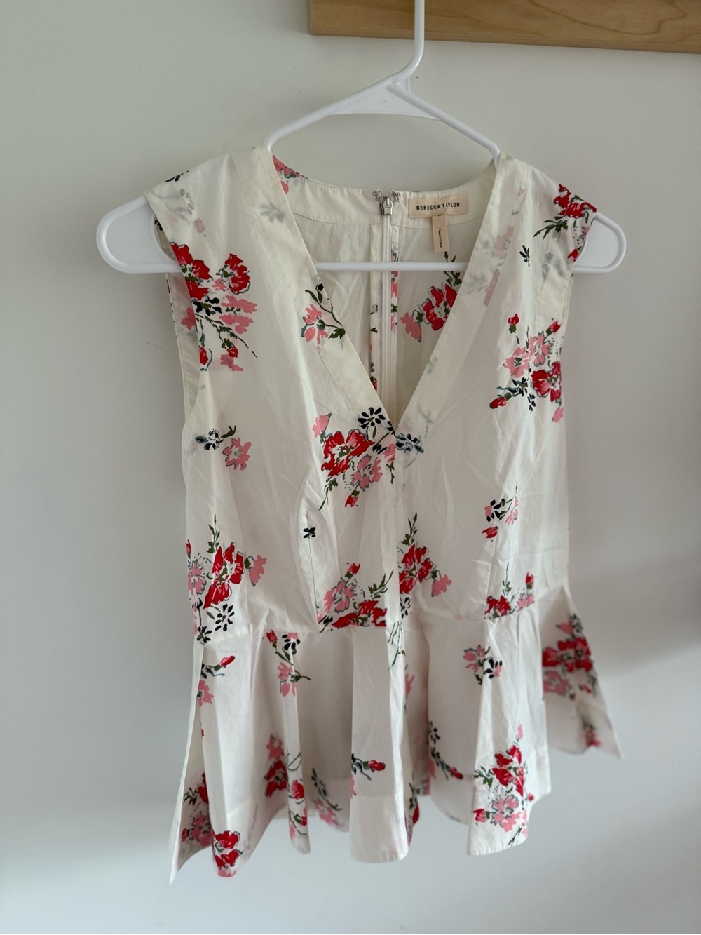 Rebecca Taylor Sleeveless Marguerite Floral Poplin Top size 0 - Picture 5 of 6